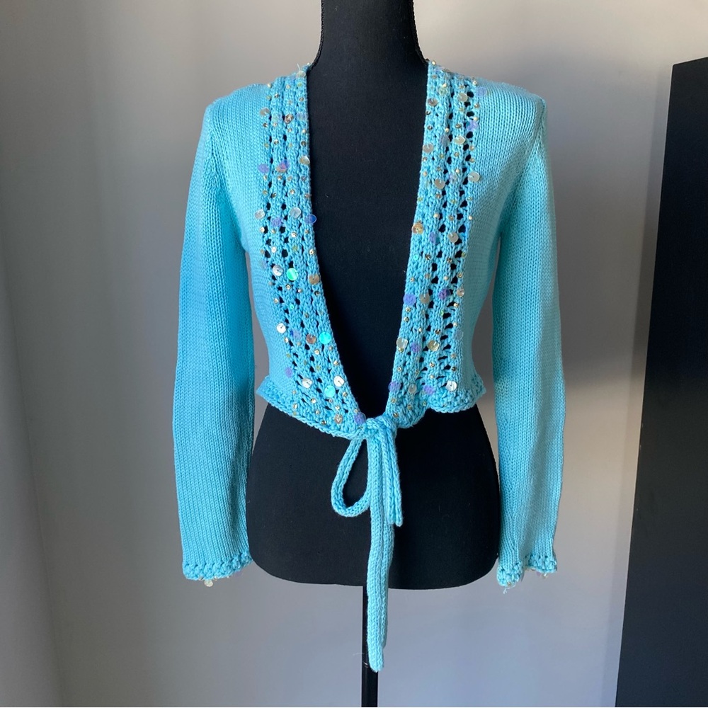 Women’s Roxie Small Vintage Blue Sequin Cardigan
